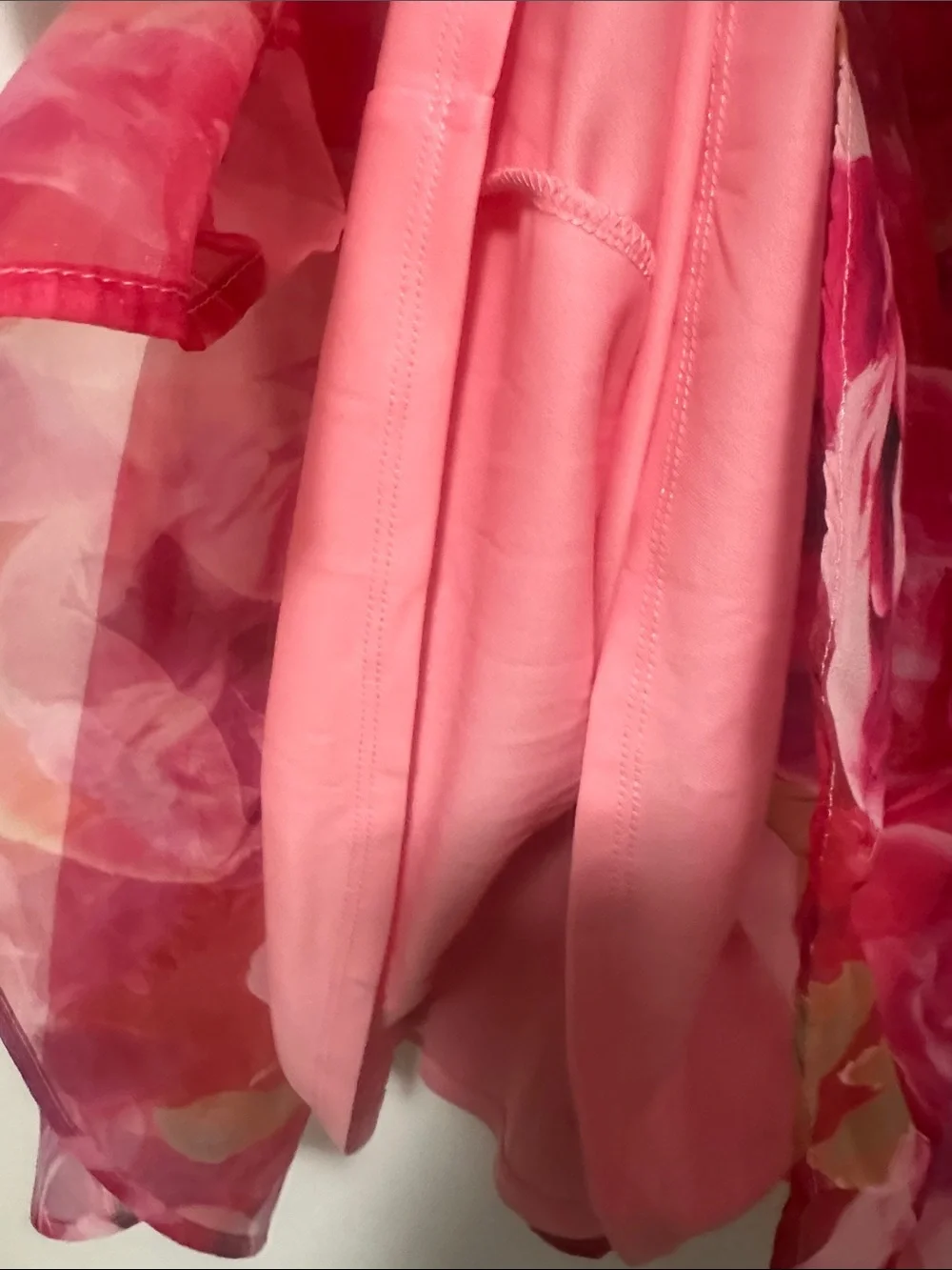 by & by Red and Pink Floral Puff-Sleeve Dress -new without tag